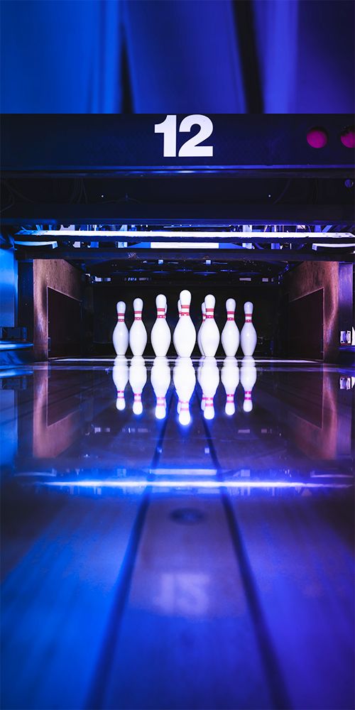 Beleuchtete Bowlingbahn